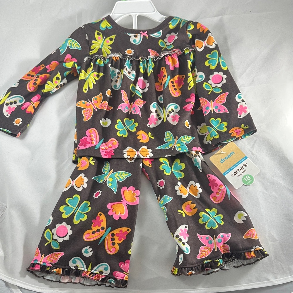 Carter's Vibrant Butterfly and Leaf Pajama Set
